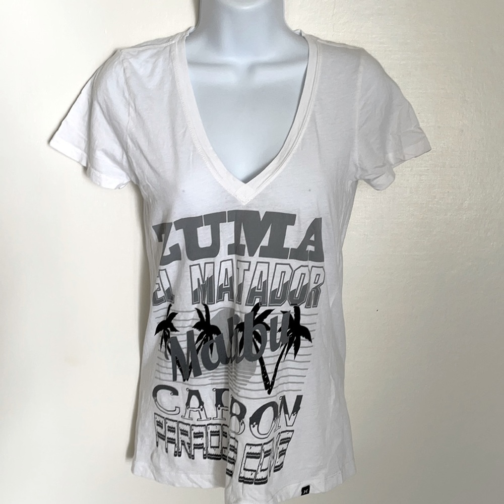 Hurley 100% cotton Zuma El Matador Malibu Carbon Paraotse Cove v-neck t-shirt M